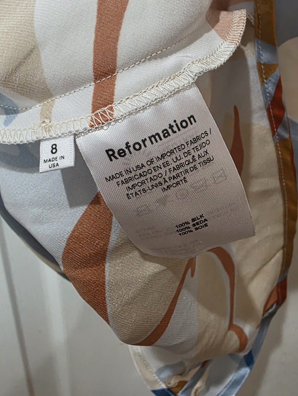 Reformation Joanne Silk Dress in Hyperion - Picture 7 of 8